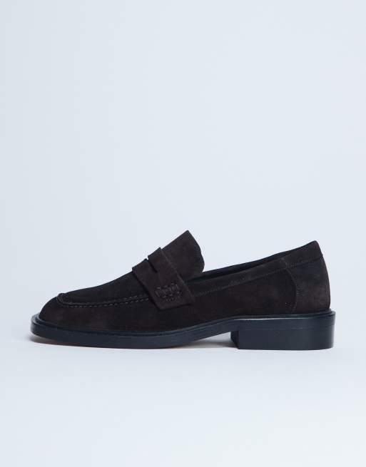 Topshop - Cole - Mocassini premium in camoscio color cioccolato
