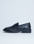 [Topshop] Topshop Cole premium real leather square toe loafers in black 39 BLACK