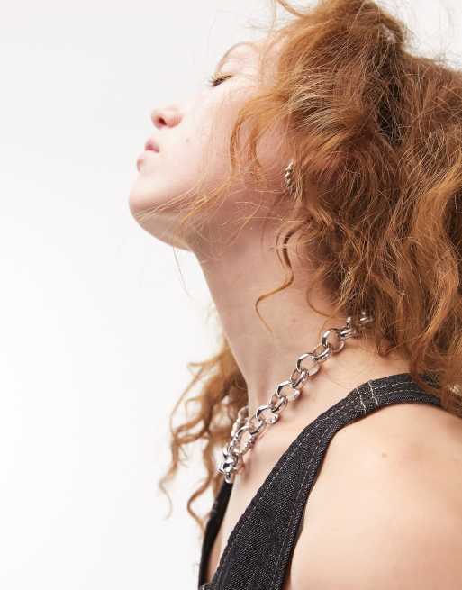 Topshop - Collana a catena spessa color argento