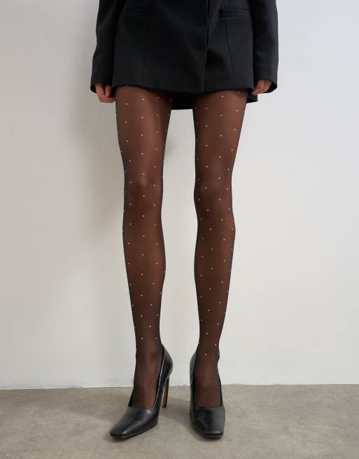 Topshop collant con strass neri, 2 di 3
