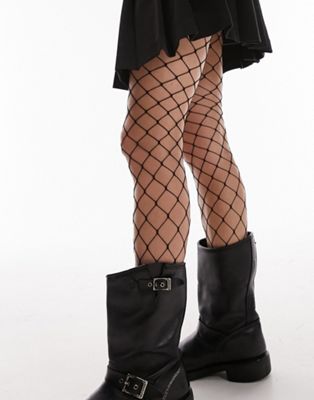 Topshop large scale fishnet tights in black - ASOS Price Checker