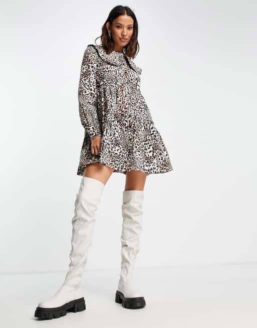 Leopard print outlet shirt dress topshop