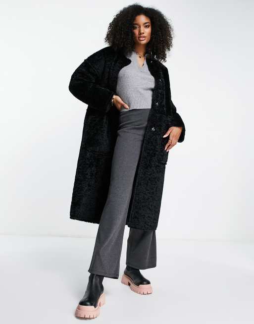 Black hotsell collarless coat