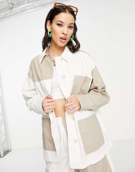 Topshop colour block jacket cheap