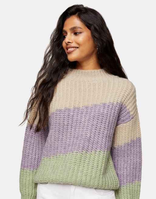 Topshop discount colorblock sweater