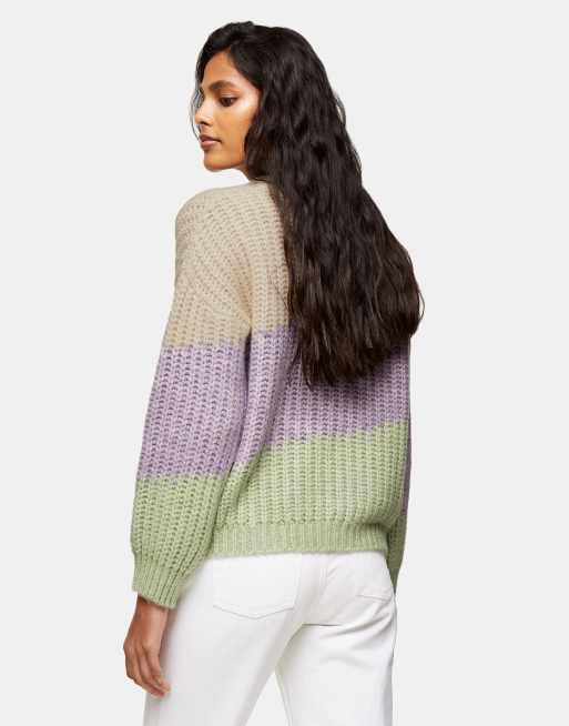 Topshop colorblock new arrivals knit pullover