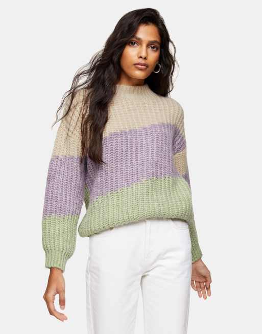 Topshop discount colorblock sweater