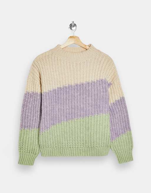 Topshop color block sweater in multi ASOS
