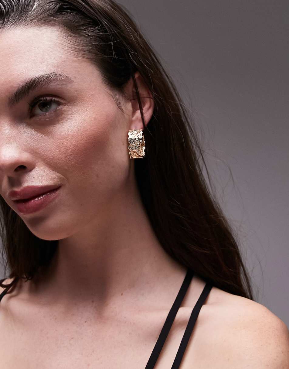 Topshop Colorado large hoop earrings in gold tone
