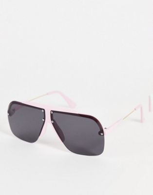 Topshop colour block aviator sunglasses in pink