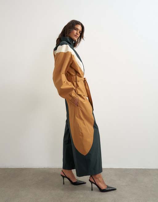 Topshop colour block horseshoe pant in brown and black, 2 of 5