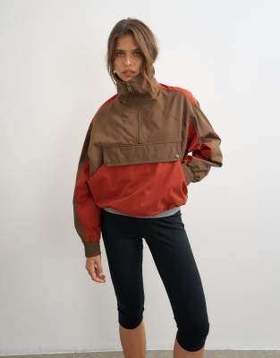 Topshop Colour Block Pocket Detail Zip Up Jacket In Multi