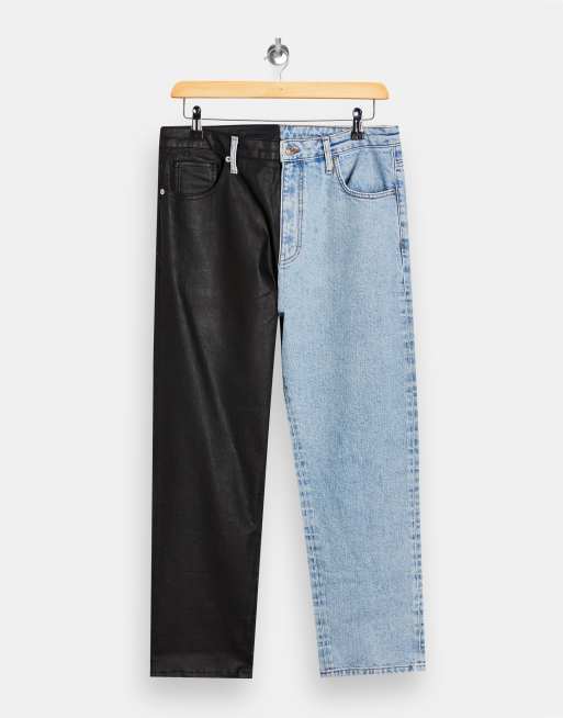 Black and white store color block jeans