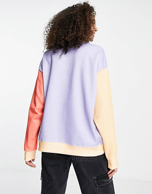 Hoodies & Sweatshirts Topshop colourblock sweat in multi 