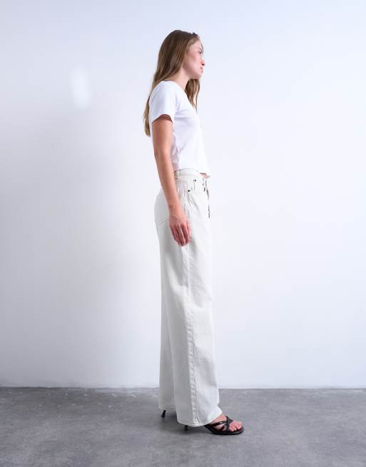 Topshop - Column - Jean à taille mi-haute - Ivoire, 3 de 7
