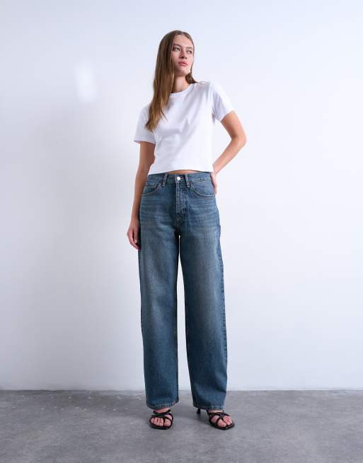 Topshop - Column - Jeans a vita medio alta blu nero, 2 di 7