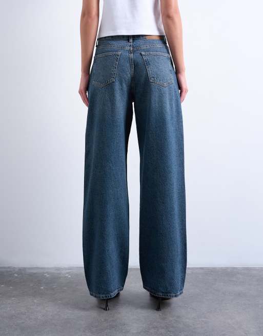 Topshop - Column - Jeans a vita medio alta blu nero, 4 di 7