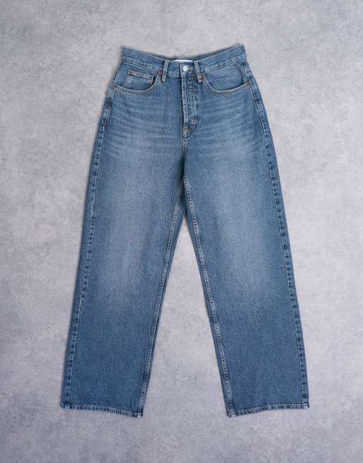 Topshop - Column - Jeans a vita medio alta blu nero, 6 di 7