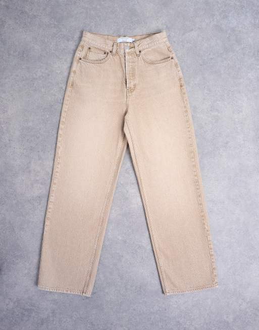 Topshop - Column - Jeans beige slavato a vita medio alta, 6 di 7