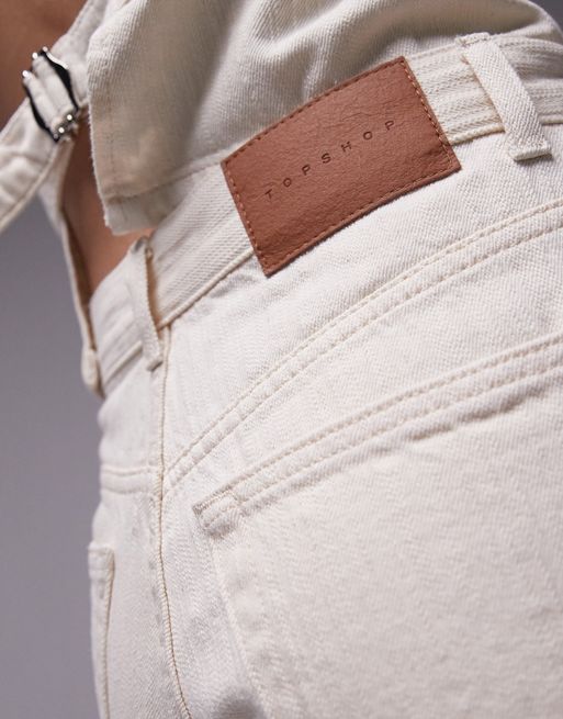 Topshop Column jeans in Ecru | ASOS