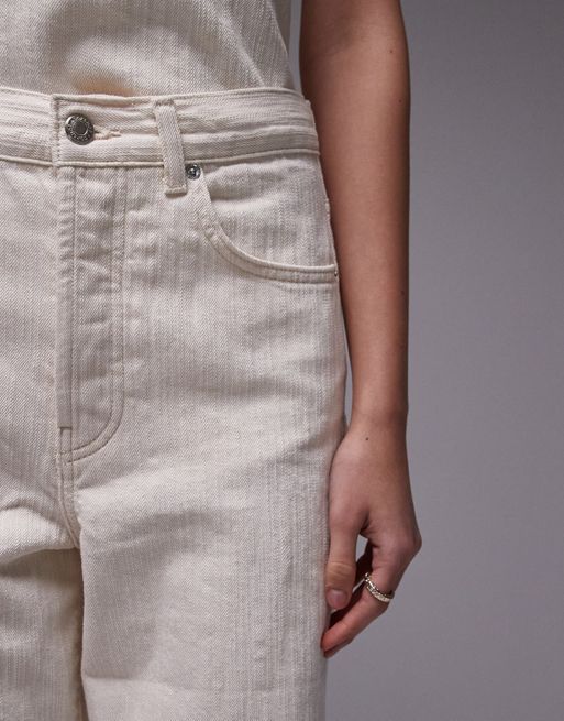 Topshop Column jeans in Ecru | ASOS