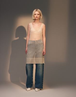 Topshop - Column - Jeans in kräftigem Blau mit mittelhohem Bund