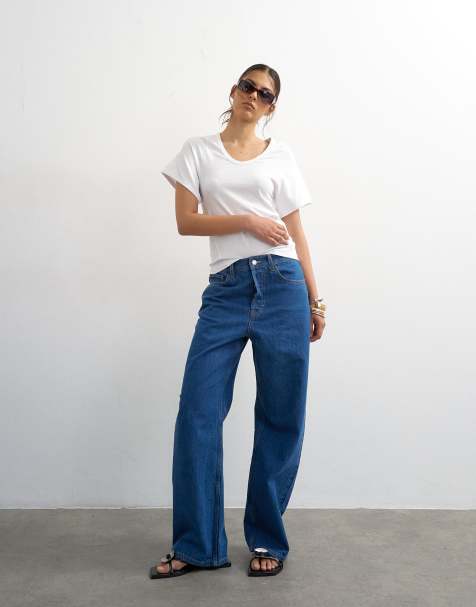 Topshop – Column – Jeans in kräftigem Blau mit mittelhohem Bund - view 1