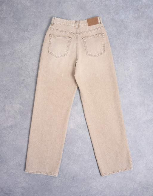 Topshop – Column – Jeans in verwaschenem Beige mit mittelhohem Bund, 7 von 7