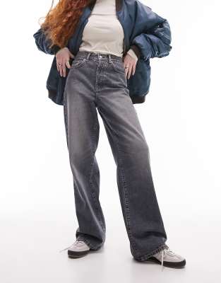 Topshop Column Jeans In Whale Blue In Blue