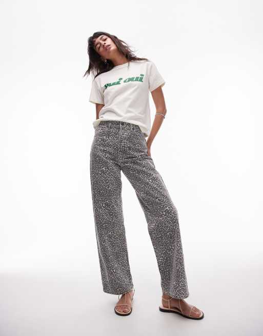 Topshop – Column – Jeans mit mittelhohem Bund und Leopardenmuster, 4 von 5