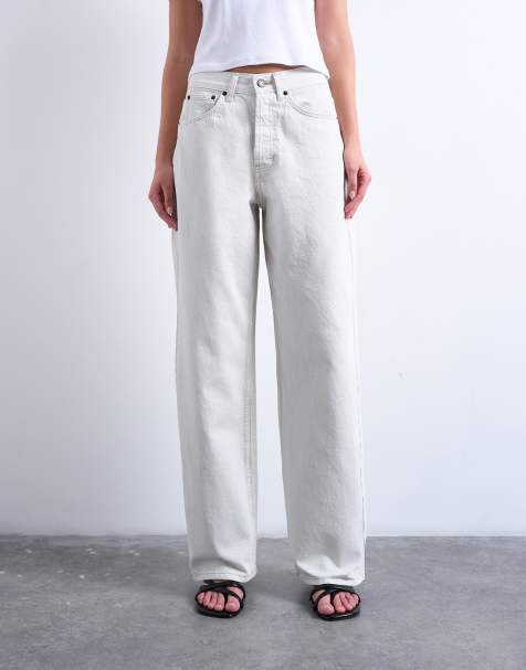 Topshop Column mid rise jeans in bone