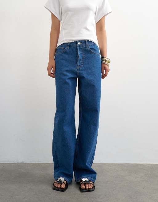 Topshop Column mid rise jean in rich blue, 2 of 8