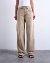 Topshop Column mid rise jean in washed beige