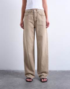 Column mid rise jean in washed beige