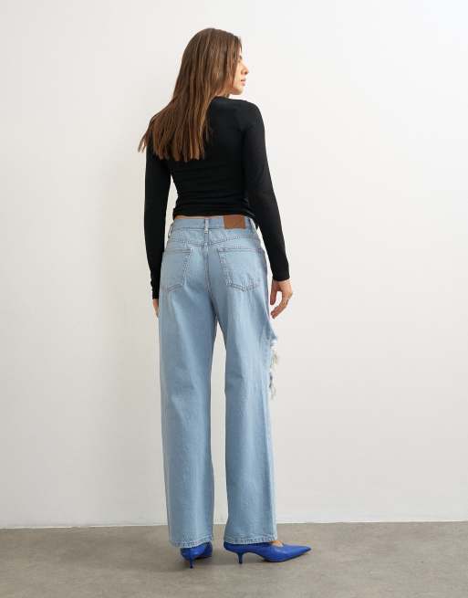 Topshop Column mid rise jean with extreme rip in bleach, 5 of 5