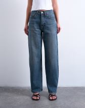 Topshop Column mid rise jeans in blue black