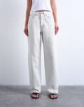 [Topshop] Topshop Column mid rise jeans in bone-White W30 L30 Bone