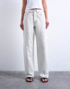 Column mid rise jeans in bone