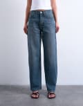 [Topshop] Topshop Column mid rise jeans in deep blue W24 L30 Deep blue