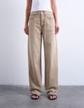 [Topshop] Topshop Column mid rise jeans in washed beige-Neutral W30 L32 ANTIQUE BEIGE