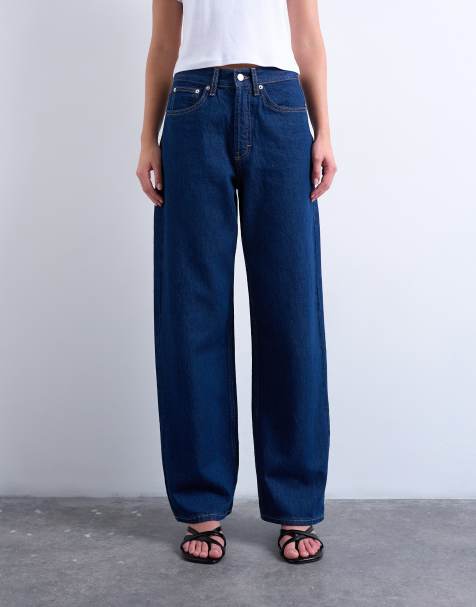Topshop - Column - Rechte jeans met halfhoge taille in indigo - view 1
