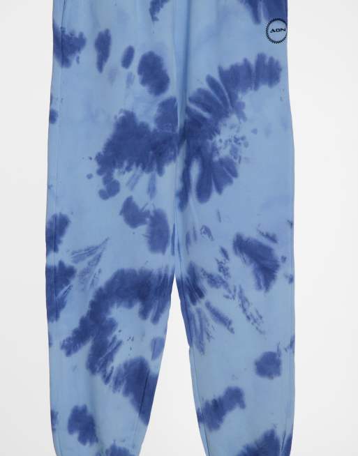 Topshop Combi Set Tie Dye Joggingbroek In Gebleekt Blauw Asos