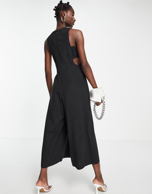 Combinaison De Jeu Topshop Noire - Enveloppante - Viscose - Taille 8 - Col V