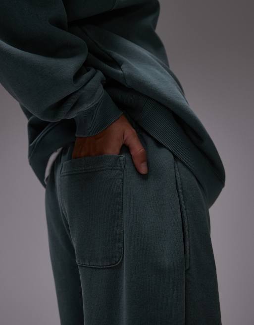 Topshop - Community - Joggers verdi con polsini in coordinato, 2 di 5