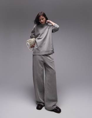 Topshop - Community - Joggingbroek met recht en grafische print in grijs, deel van co-ord set