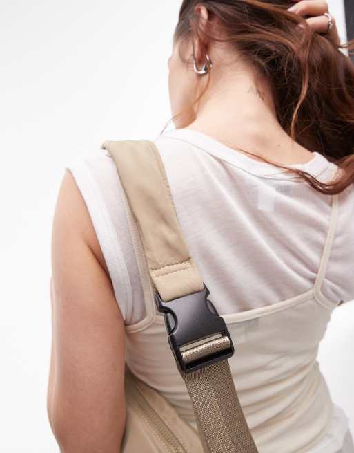 Topshop - Con - Kamelfarvet crossbody-taske i nylon, 4 af 4