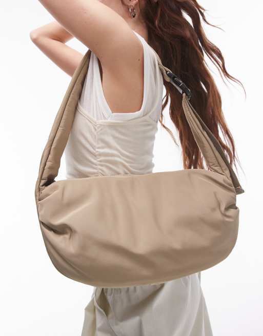 Topshop Con nylon cross body bag in camel, 2 of 4