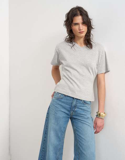 Topshop - con scollo a V stretta in vita grigio mélange - view 1