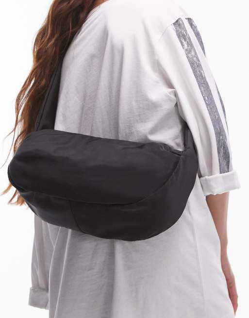 Topshop - Con - Sort crossbody-taske i nylon
