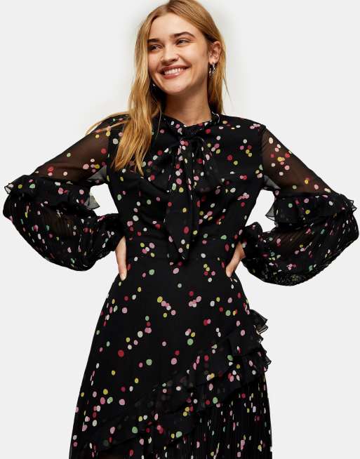 Topshop dot clearance print dress